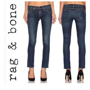 Rag & Bone Tomboy‎ Straight Leg Jeans Aged Wash W1592K880AGD Size 26